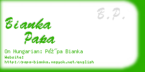 bianka papa business card